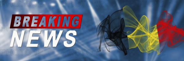 Belgium Breaking News, Smoke Flag Background