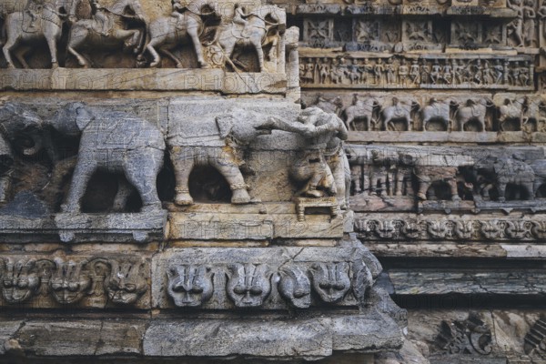 Jagdish Temple, Wall carving detail in Udaipur, India