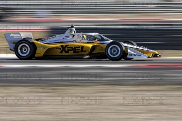 SCOTT MCLAUGHLIN (3) of Christchurch, New Zealand drives through the turns during a practice session for the Inaugural Thermal Club $1 Million Challenge at The Thermal Club in Thermal, CA
