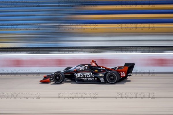 SANTINO FERRUCCI (14) of Woodbury, Connecticut practices for the Hy-Vee Homefront 250 at Iowa Speedway in Newton, IA