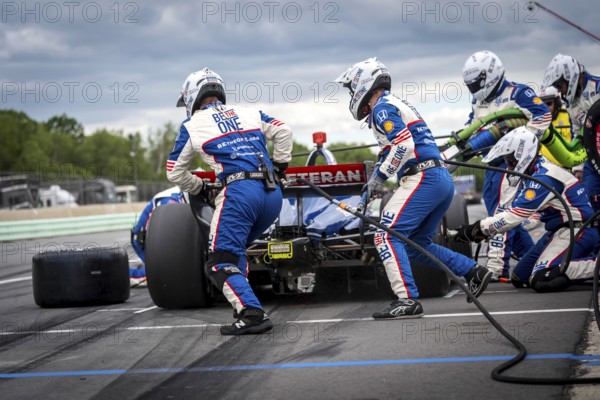 LINUS LUNDQVIST (R) (8) of Stockholm, Sweden comes down pit road for service during the XPEL Grand Prix at Road America in Elkhart Lake, WI