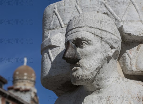 Italy Venice Campo dei Mori -98 Sculpture of Sior Antonio Rioba 13th century with the iron nose which was only added in the 19th century after damage