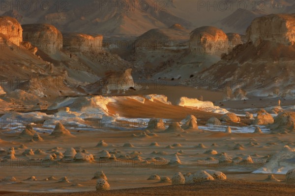 Egypt, White Desert, bizarre sandstone cliffs, Middle East