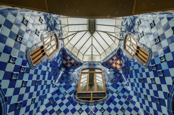 Interior of Casa Batllo modernism design by Antoni Gaudi, old town, barcelona, spain