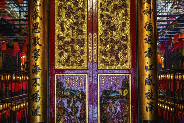 Decoration of Hong Kong Man Mo Temple. Shooting Location: Hong Kong Special Administrative Region