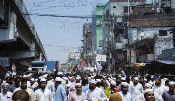 07 April 2025- Gazipur, Bangladesh: A large number of people from Mawna joined the protest march in support of the oppressed Palestinians
