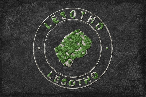 Map of Lesotho Reforestation Green Agenda, Climate Message