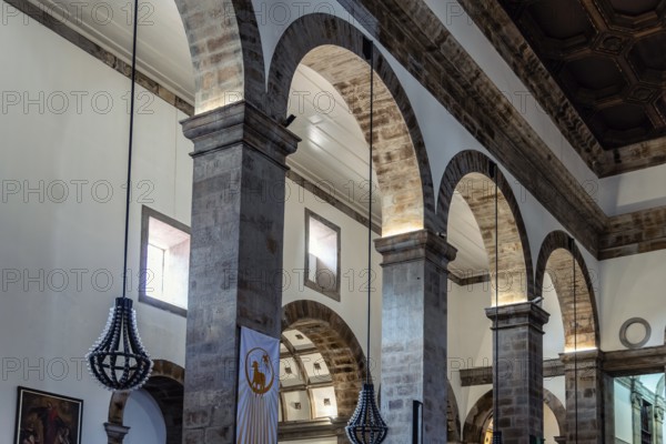 Angra do Heroismo, Portugal, July 3, 2022: Interior view of the Cathedral of Angra do Heroismo. Terceira Island, Azores