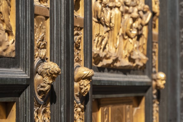 Paradise Gate at the baptistery of the cathedral Santa Maria del Fiore in Florence, Italy