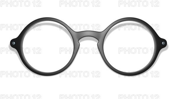 3d illustration of black glasses on white background
