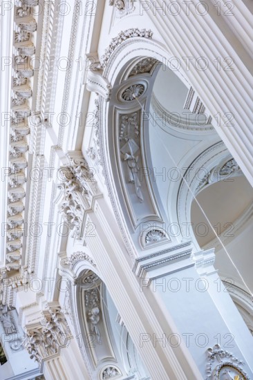 Inside The Beautiful Baroque Cathedral St Ursus in a Sunny Day in Solothurn, Solothurn Canton, Switzerland