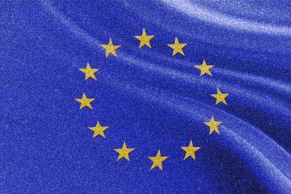 European Union glitter flag, national flag, glittering flag sparkle background