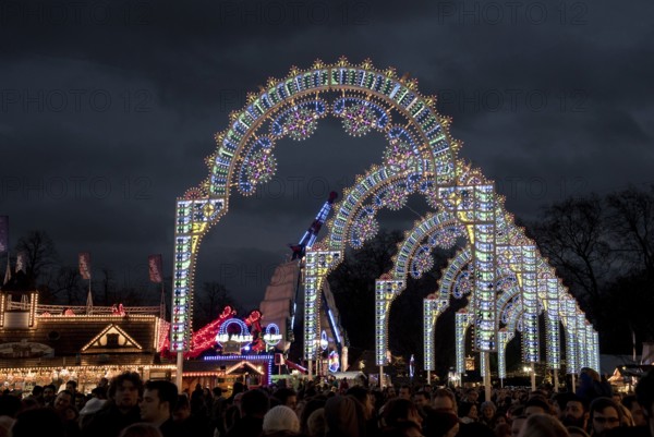London, United Kingdom, December 12, 2015: People at Winter Wonderland amusement park in Hyde park in London UK during Christmas and New year?s celebrations