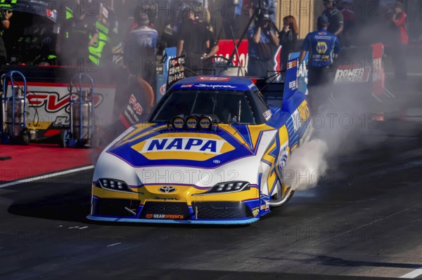 NHRA driver, Ron Capps, prepares to qualify for the Dodge Power Brokers NHRA Mile-High Nationals in Morrison, CO, USA