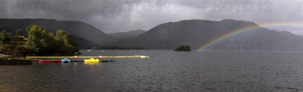 Rainbow at Loch Lomond, Rowardennan, Loch Lomond and the Trossachs National Park, Scotland, Great Britain