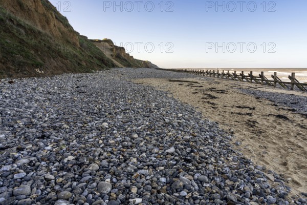 Cliffs and beach in West Runton, Norfolk, England, UK