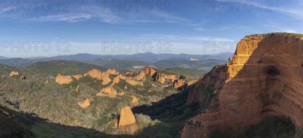 Landscape view of the old Roman gold mine quarries and landscape of Las Medulas in northwestern Spain