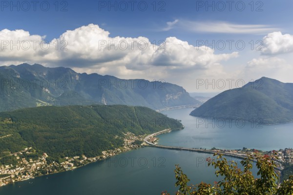View of Lugano lake from Monte San Salvatore, Switzerland