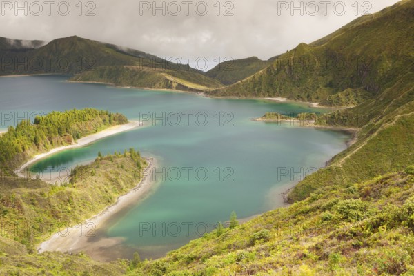 Caldera Lago di Fogo - lake on Sao Miguel Island, Azores, Portugal
