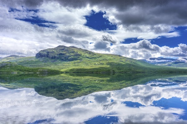 Fascinating natural landscape in Jotunheimen in the summertime in Norway. Great natural landscape in Jotunheimen in the summertime in Norway