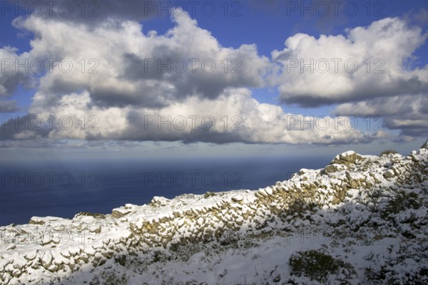 GR221 trail, dry stone route, archduke road and puig des Teix, Natural area of the Serra de Tramuntana., Majorca, Balearic Islands, Spain