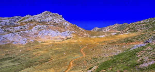 Mountains View from Circular Route of Lagos de Saliencia, Somiedo Natural Park, Principado de Asturias, Spain