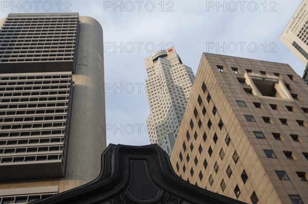24.02.2019, Singapore, Republic of Singapore, Asia, Skyscrapers in Singapore's business district at Raffles Place
