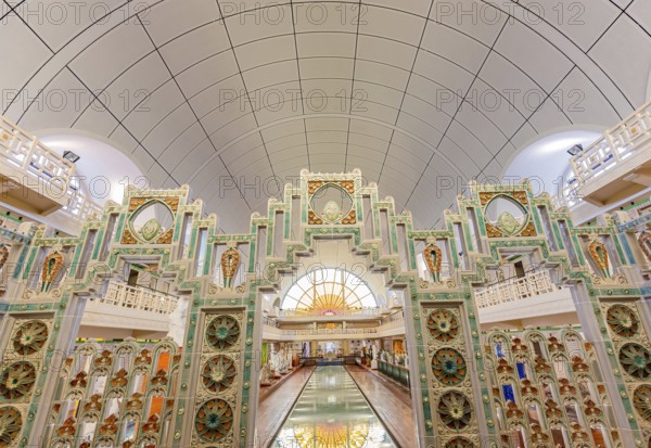 ROUBAIX, FRANCE, JUNE 14, 2024 : interiors Art Deco decors and sculptures of the olympic swimming pool La Piscine, built year 1927 by the Lille architect, Albert Baert