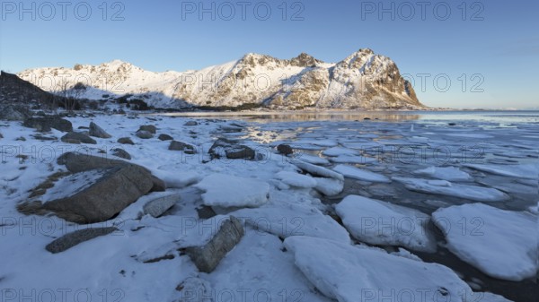 Ice landscape on the Lofoten Islands, Norway