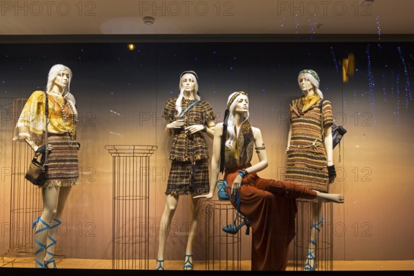 PARIS, FRANCE, DECEMBER 12, 2017: Shop window of a Parisian department store