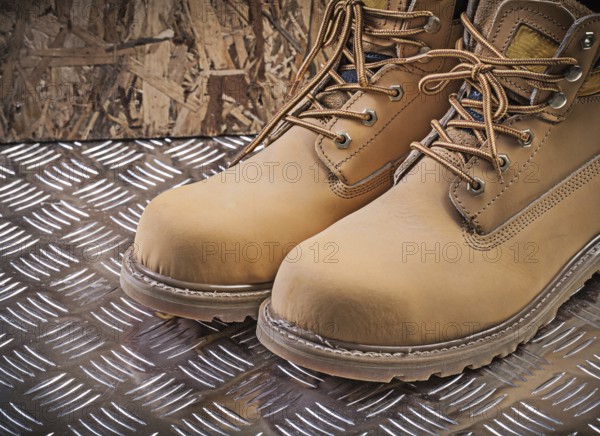 Working boots very close up view