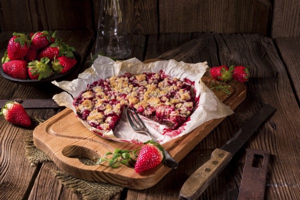Strawberry chocolate tart