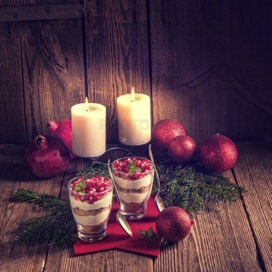 Pomegranate -Mascarpone dessert