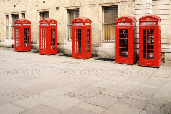 The five red phone boxes in London