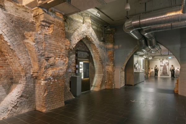 Hamburg, former main church of St Nikolai, today a memorial against the bombing and a memorial, vaulted cellar, permanent exhibition on the history of St Nikolai's Church and the destruction of Hamburg