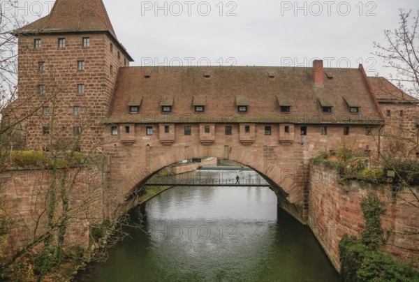 Schlayer Tower of the Nuremberg City Wall, Pegnitz, Nuremberg, Middle Franconia, Franconia, Bavaria, Germany