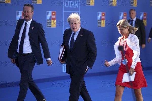 Spain, Madrid - 30 June, 2022: British Prime Minister Boris Johnson (C) attends the NATO summit in Madrid, Spain
