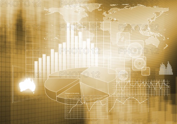 Digital background image with graphs and diagrams