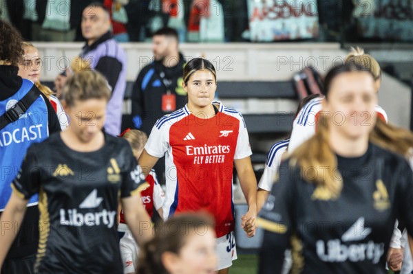 MELBOURNE, AUSTRALIA, MAY 24: Kyra Cooney-Cross of Arsenal Women FC whilst playing against the A-League All Stars Women team during the Global Football Week at Marvel Stadium on May 24, 2024 in Melbourne, Australia