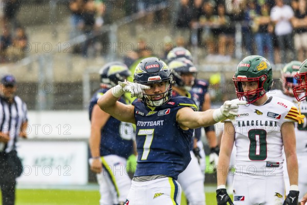 European League of Football, ELF/ Game: Barcelona Dragons at Stuttgart Surge on 18. Aug. 2024, in the Gazi-Stadion, Stuttgart, Germany