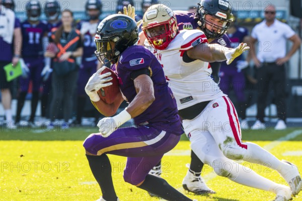 ELF/ PlayOff Game : Berlin Thunder at Frankfurt Galaxy on 09. Sept. 2023, in the PSD Bank Arena, Frankfurt a.M., Germany RB # 2 Samuel Shannon /Frankfurt Galaxy