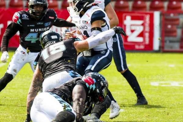 European League of Football, ELF/ Game: Milano Seamen at Munich Ravens on 28. July 2024, in the Sportpark Unterhaching, Unterhaching, Germany