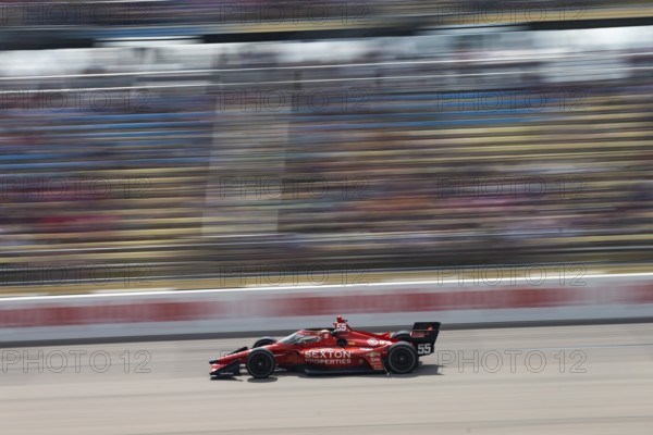 BENJAMIN PEDERSEN (R) (55) of Copenhagen, Denmark drives on track during the HyVee Indycar Weekend at Iowa Speedway in Newtown IA