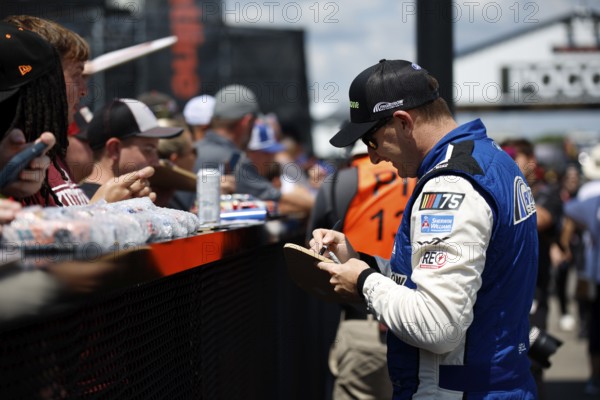 NASCAR Cup Series Driver, Michael McDowell (34) gets ready to practice for the HighPoint.com 400 at the Pocono Raceway in Long Pond PA