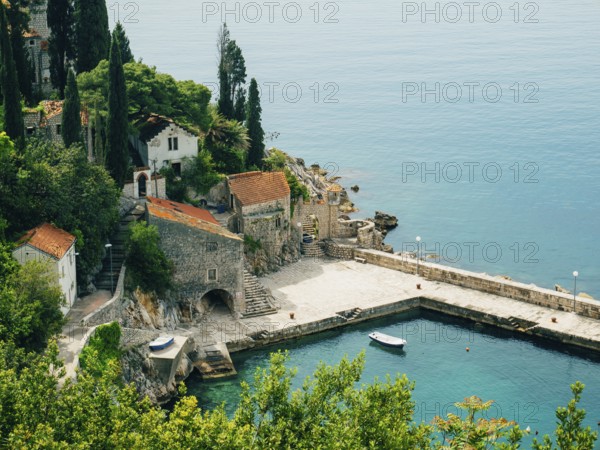 Boat mooring Arboretum Trsteno, near Dubrovnik in Croatia