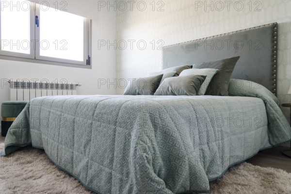 Stylish contemporary bedroom interior. Scandinavian interior design