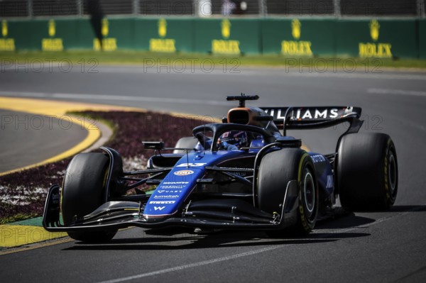 MELBOURNE, AUSTRALIA, MARCH 22: Alex Albon of Thailand drives the Williams FW46 Mercedes during first practice in the 2024 Australian Grand Prix at Albert Park in Melbourne, Australia