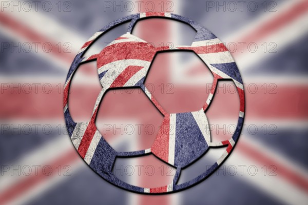 Soccer ball national Great Britain flag. Union Jack football ball
