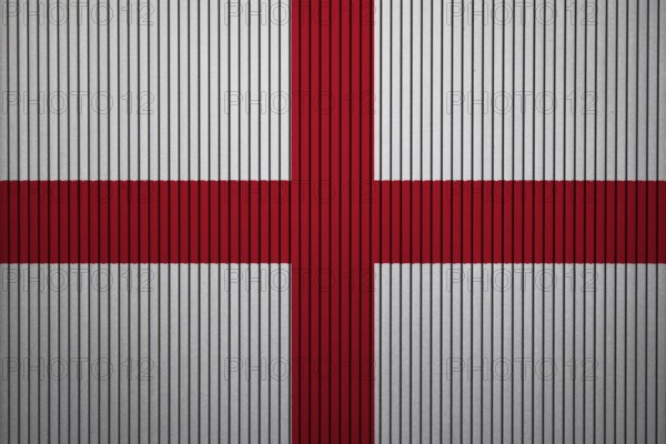 England Flag painted on the cracked grunge concrete wall