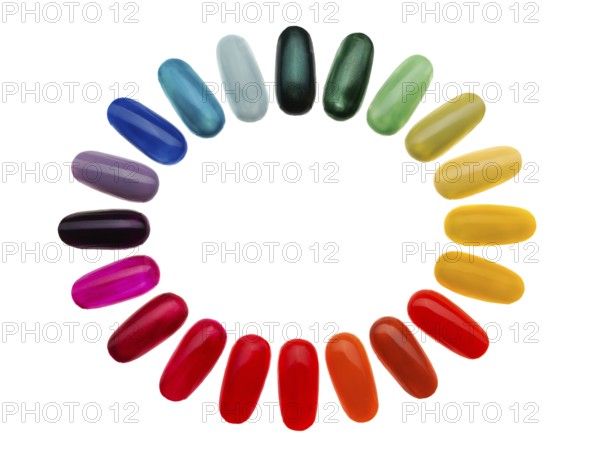 Artificial nails, also known as fake nails, false nails, fashion nails, nail enhancements, or nail extensions, are coverings placed over fingernails as fashion accessories. Isolate on white